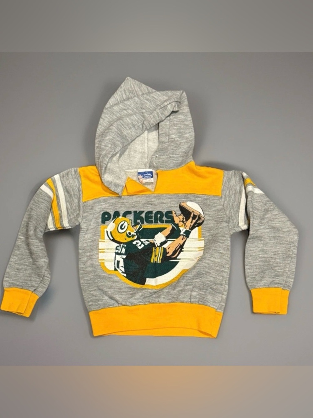 Vintage 90s Green Bay Packers Kids Hoodie NFL Allison Cartoon Graphic Youth M